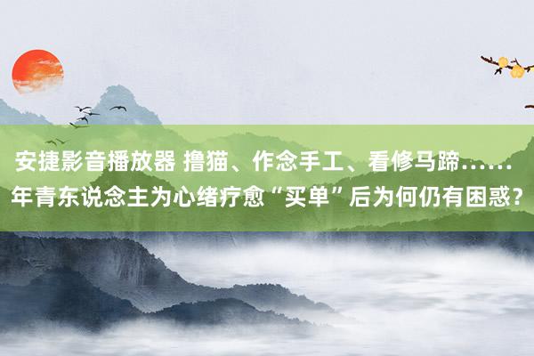 安捷影音播放器 撸猫、作念手工、看修马蹄…… 年青东说念主为心绪疗愈“买单”后为何仍有困惑？