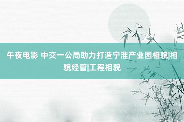 午夜电影 中交一公局助力打造宁淮产业园相貌|相貌经管|工程相貌